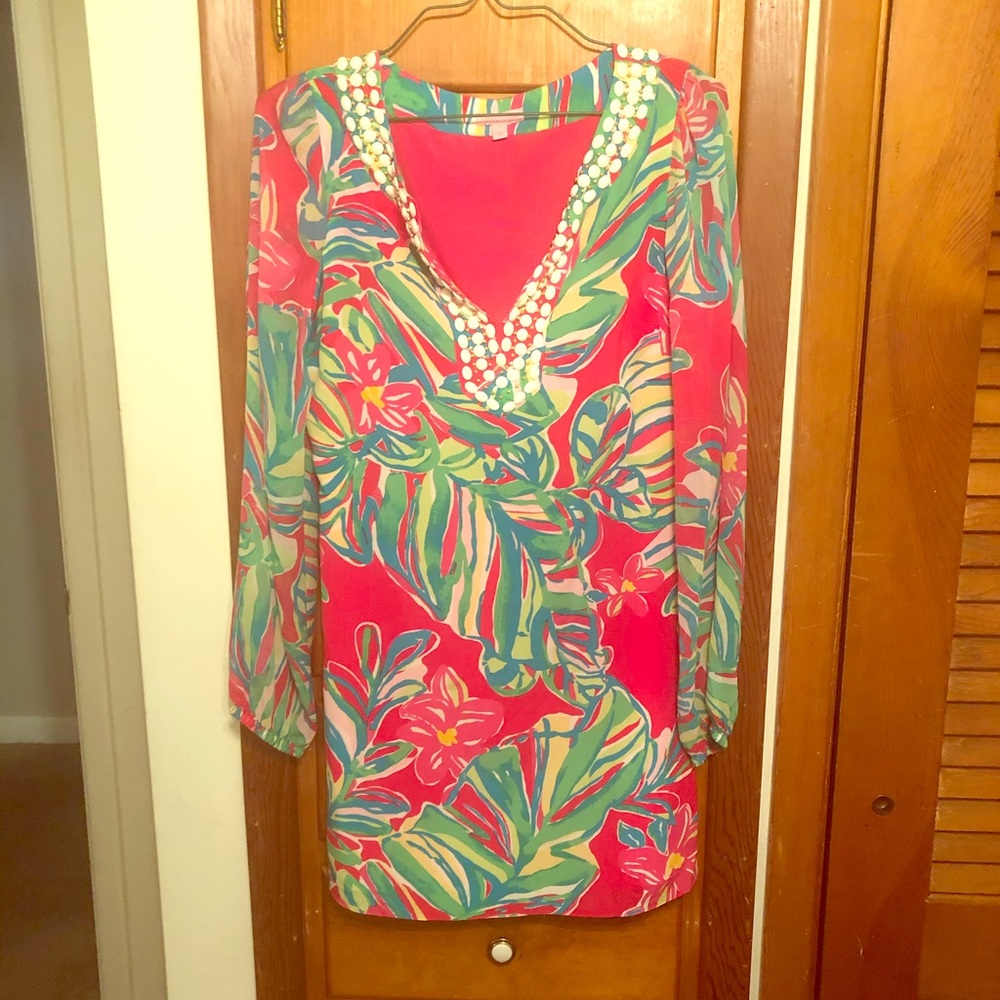 Lilly Pulitzer long sleeve tunic dress with belt
